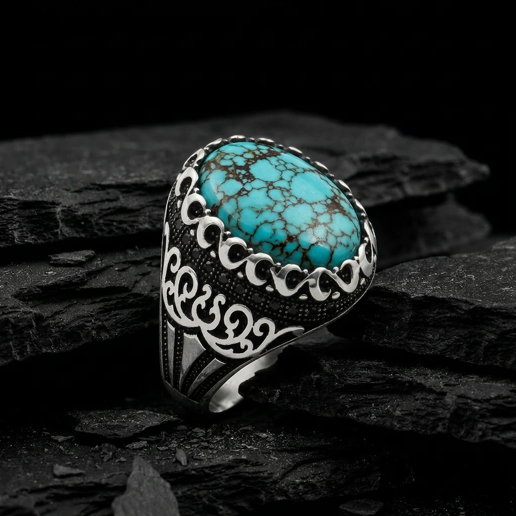 Semerkand Gümüş Erkek Yüzük