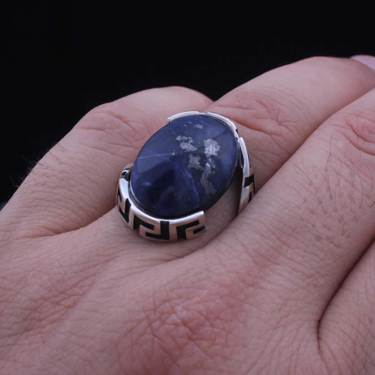 Lapis Lazuli Taş Kapşon Kesim Greek ürün görseli