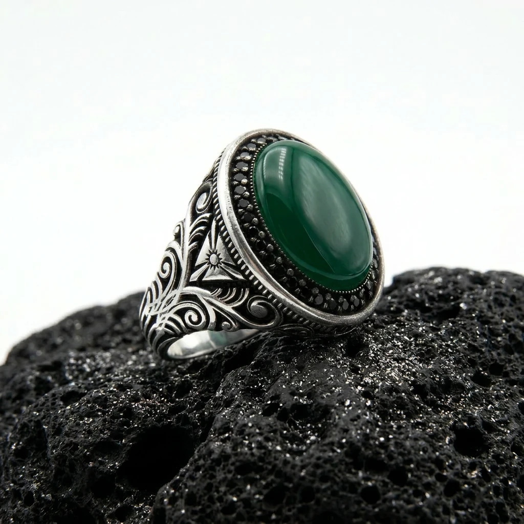 Kozmik Patlama Gümüş Erkek Yüzük