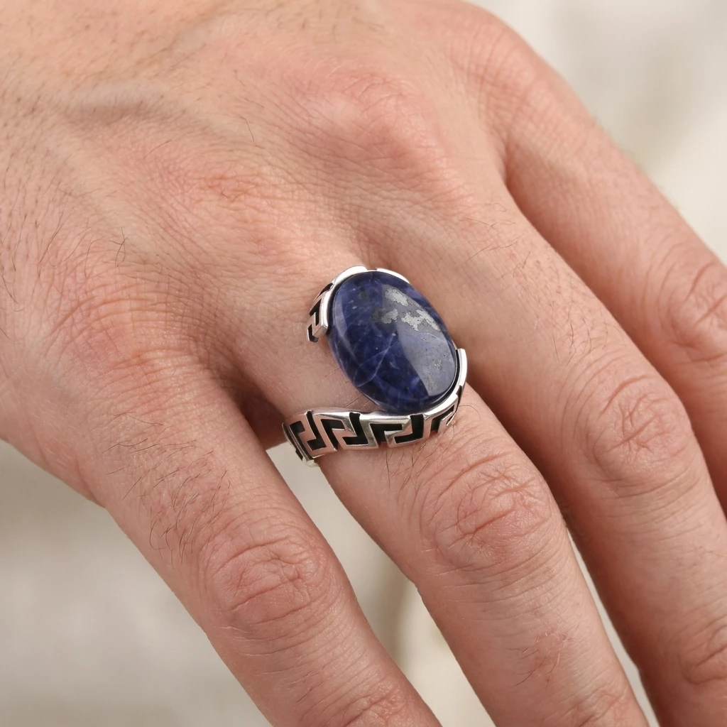 Lapis Lazuli Taş Kapşon Kesim Greek ürün görseli
