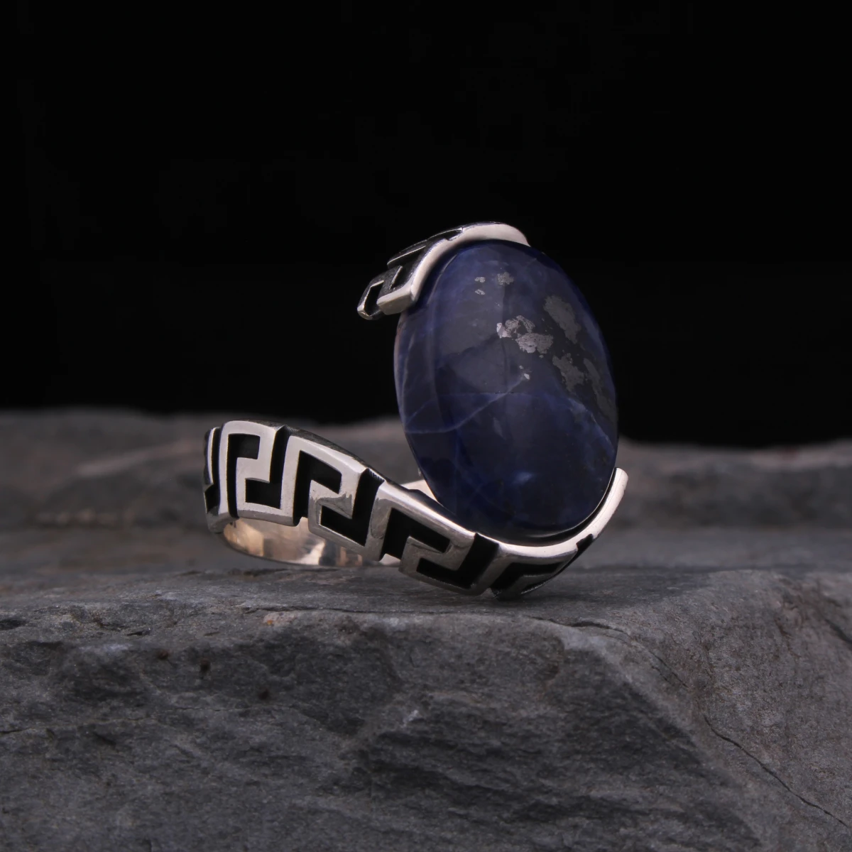 Lapis Lazuli Taş Kapşon Kesim Greek