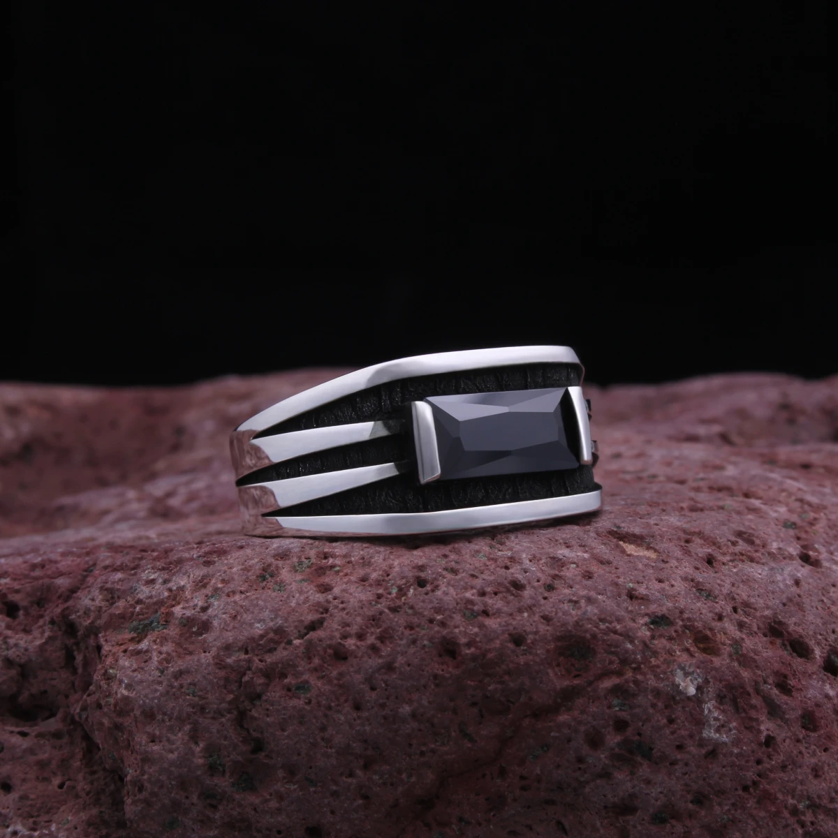 Baget Taş Sade Tasarım Gümüş Yüzük