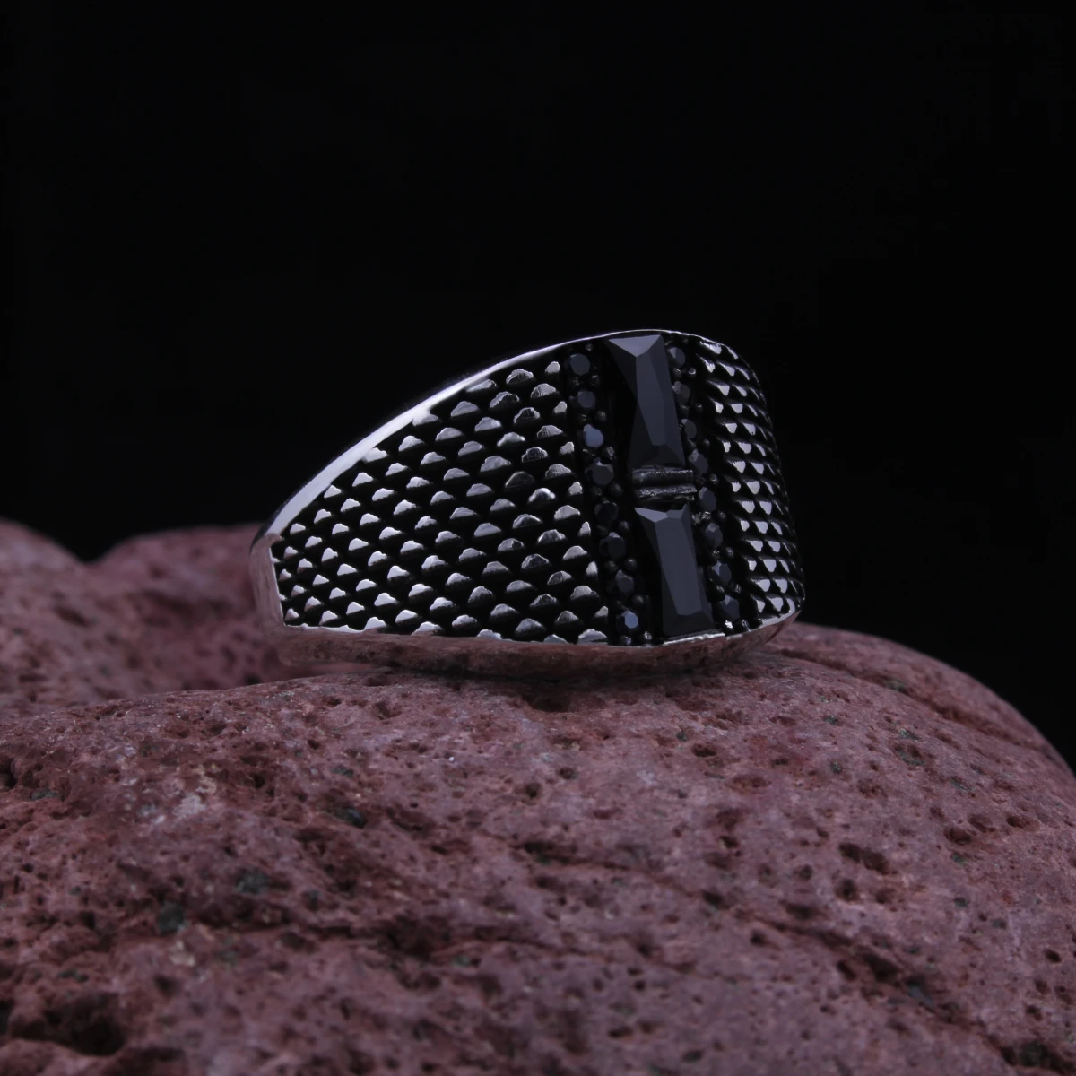 Baget Taş Özel Tasarım Gümüş Yüzük