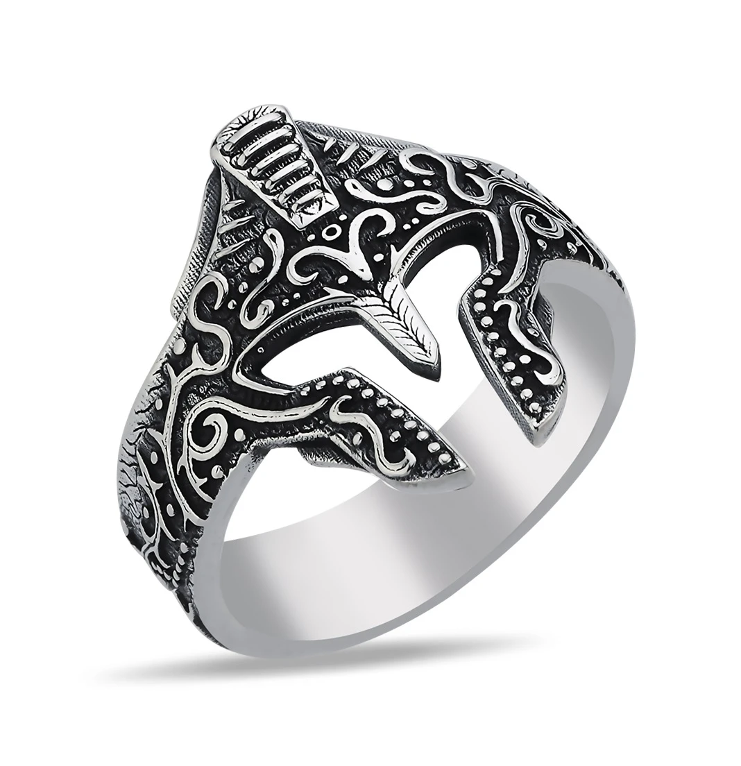 Miğfer Maske Gümüş Erkek Yüzüğü