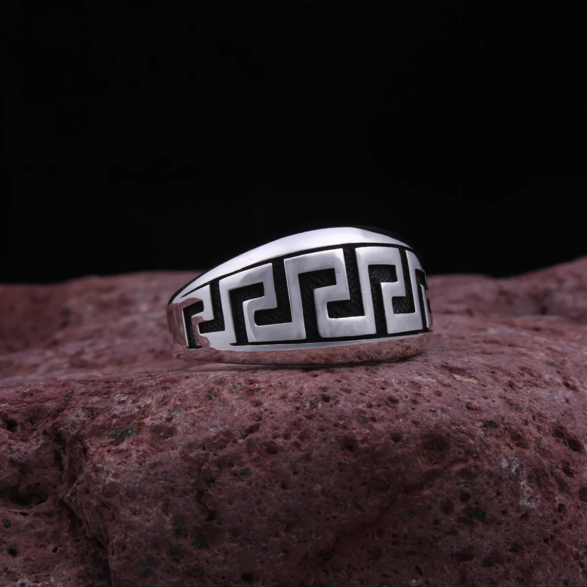 Greek Tasarım Gümüş Erkek Yüzüğü