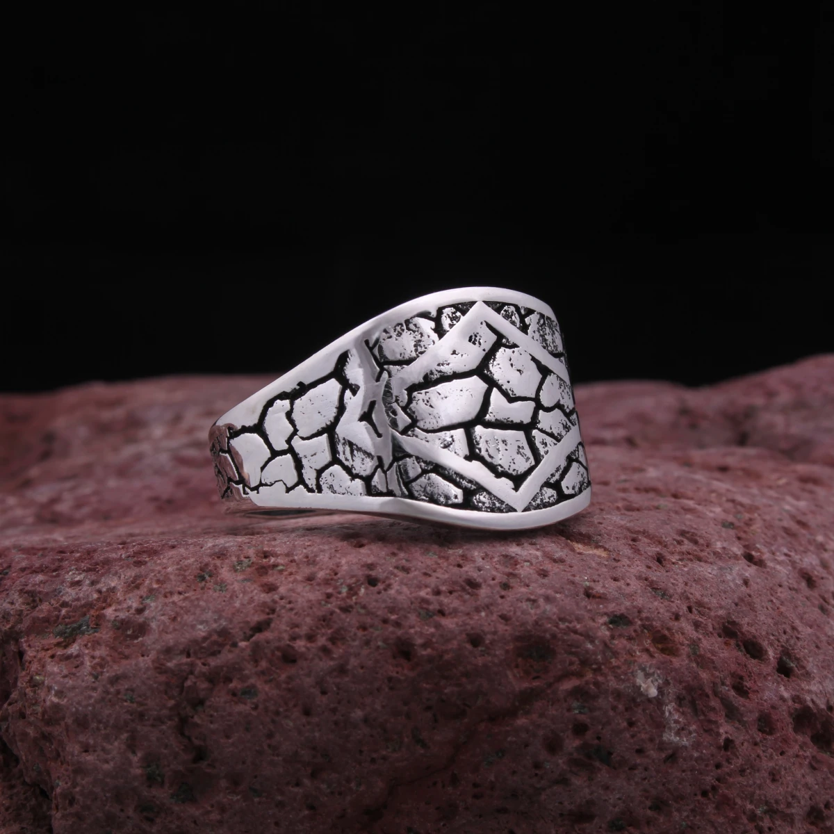 Taş Tasarım Gümüş Erkek Yüzüğü