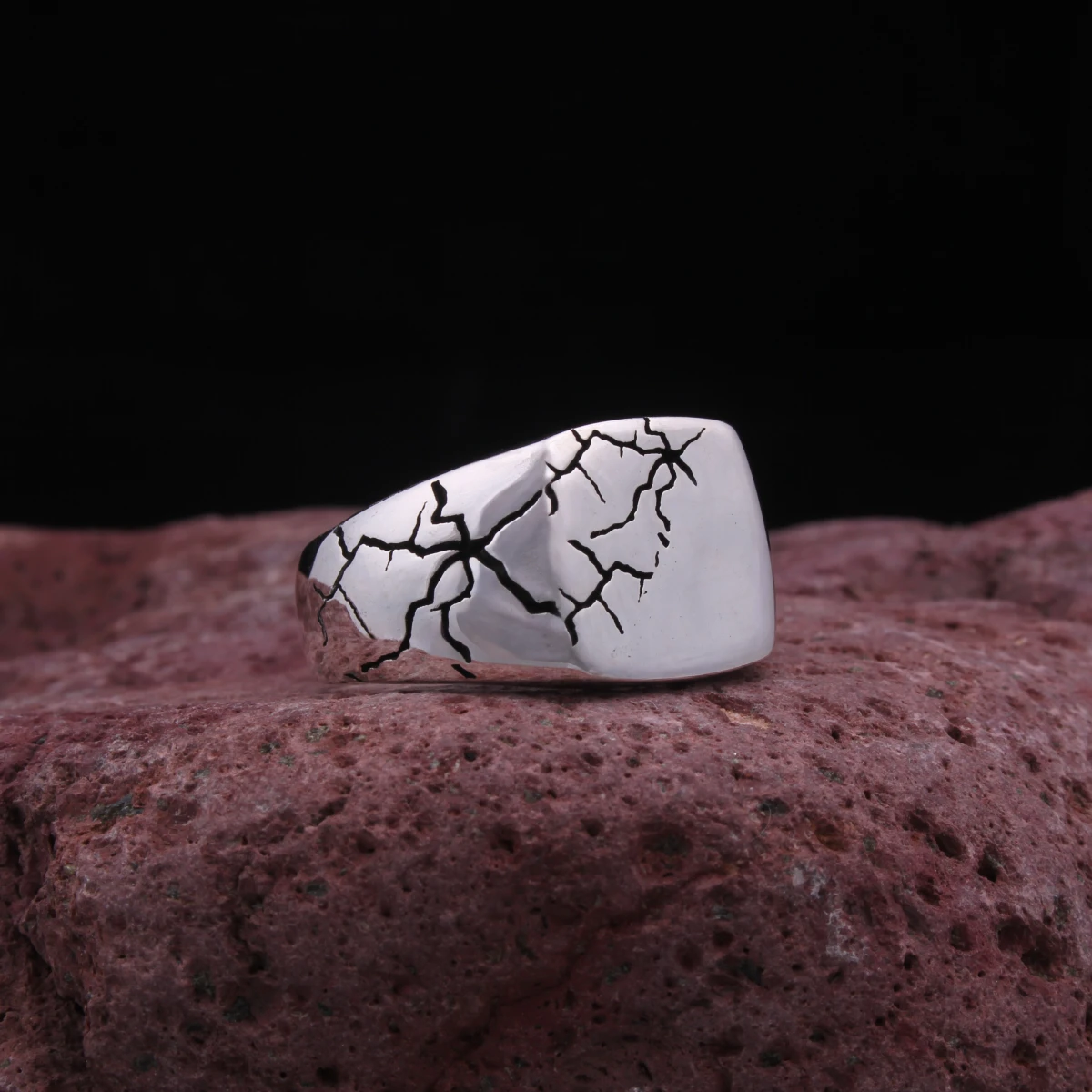 Şimşek Tasarım Gümüş Erkek Yüzüğü