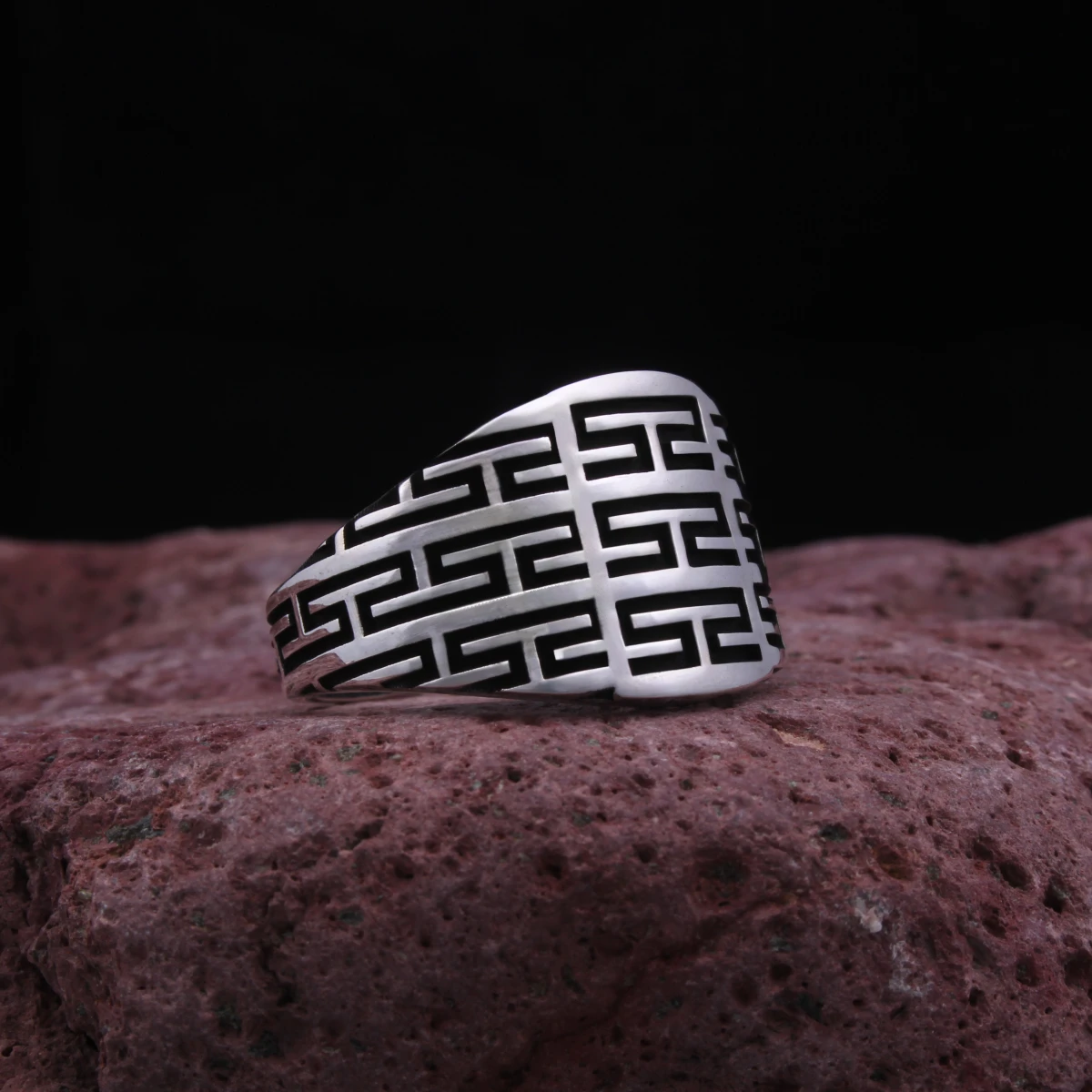 Greek Tasarım Gümüş Erkek Yüzüğü