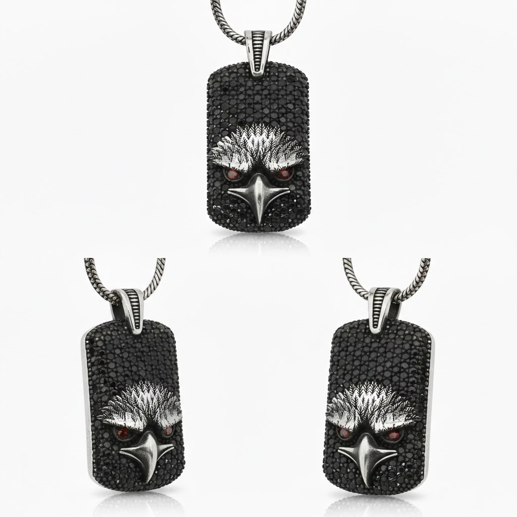 Kara Kartal Kolye Ucu