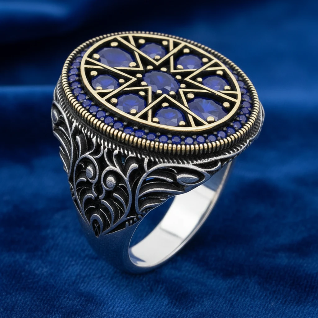 Oval Kasa İşlemeli Kuzey Yıldızı