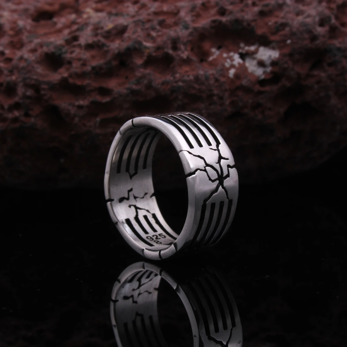 Şimşek Tasarım Alyans Gümüş Erkek Yüzüğü