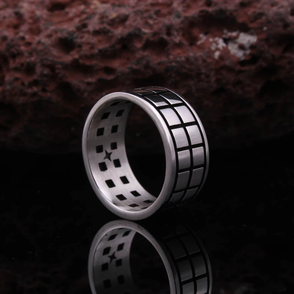 Çizgisel Tasarım Alyans Gümüş Erkek Yüzüğü