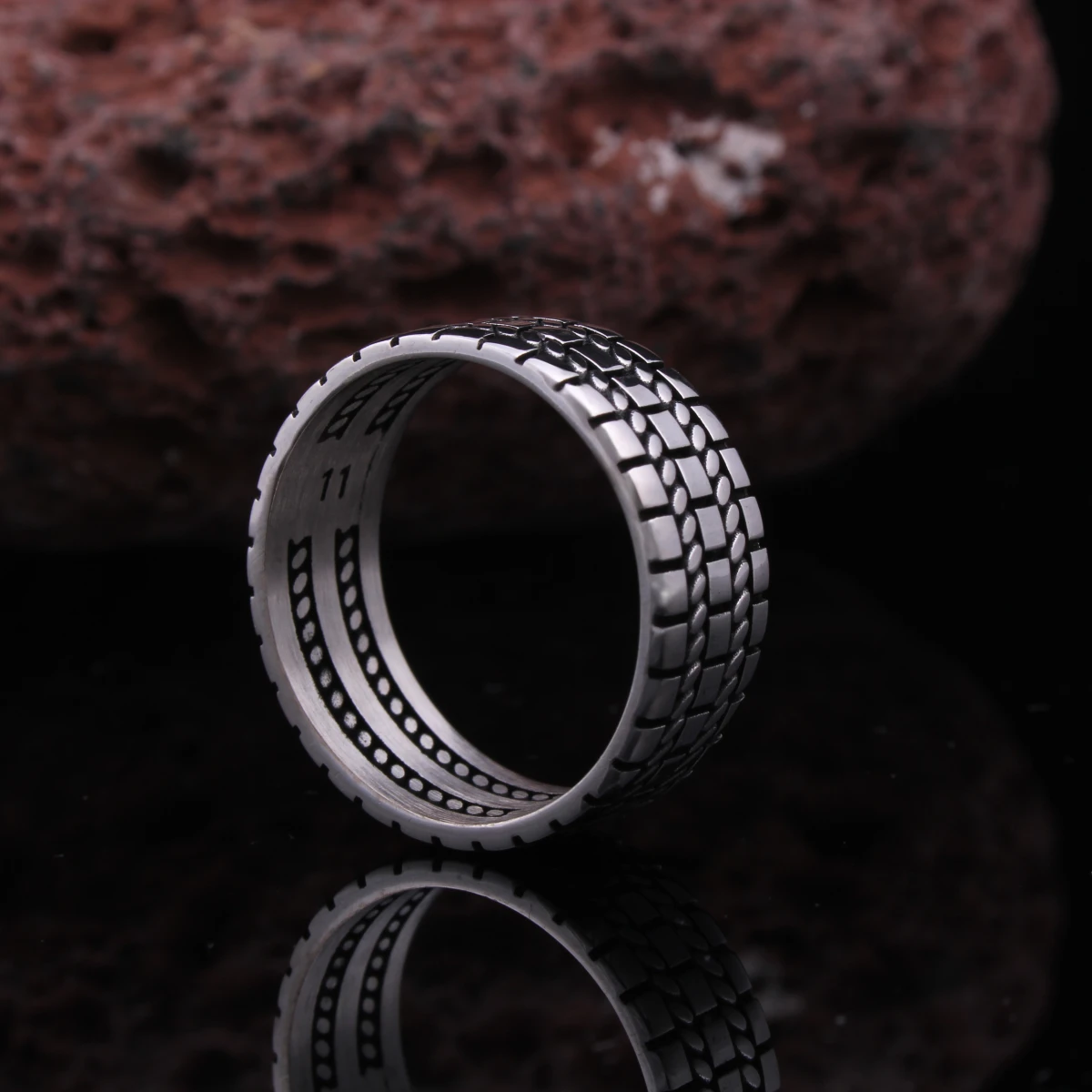 Örgü Tasarım Alyans Gümüş Erkek Yüzüğü