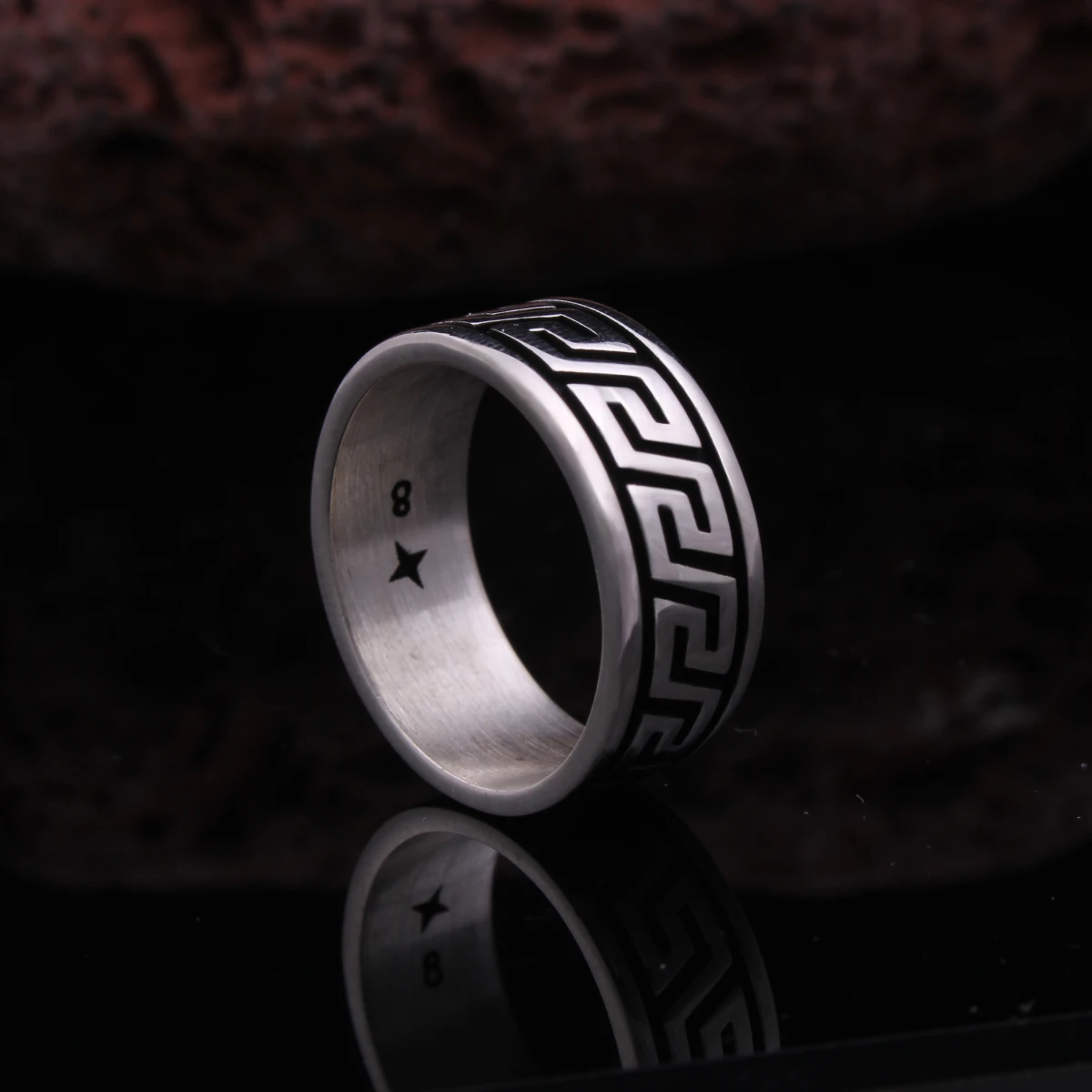 Greek Tasarım Alyans Gümüş Erkek Yüzüğü