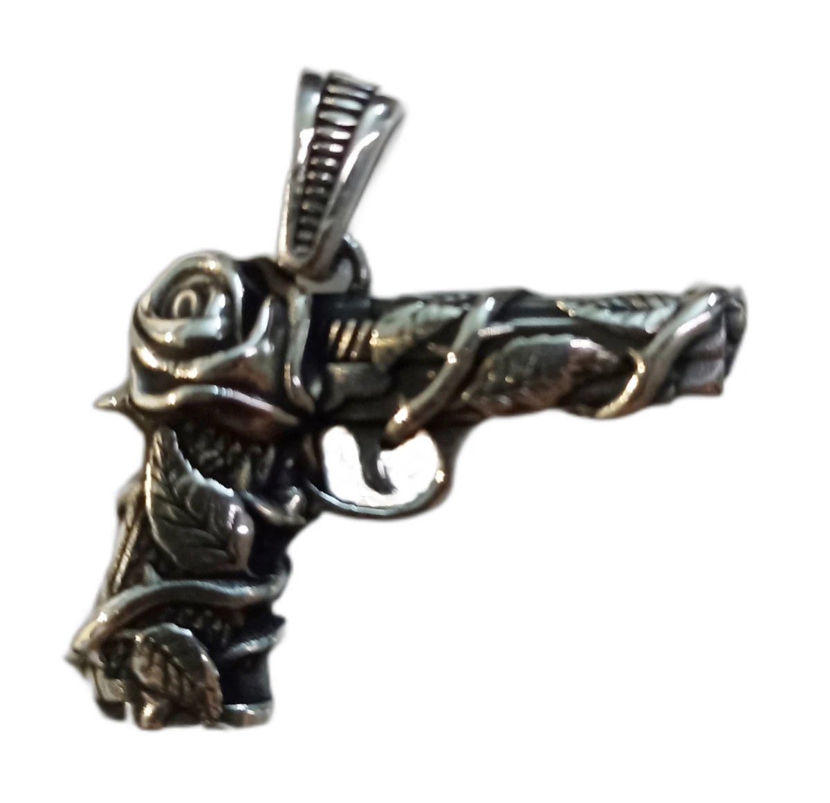 Barok Stil Gümüş Silah Kolye