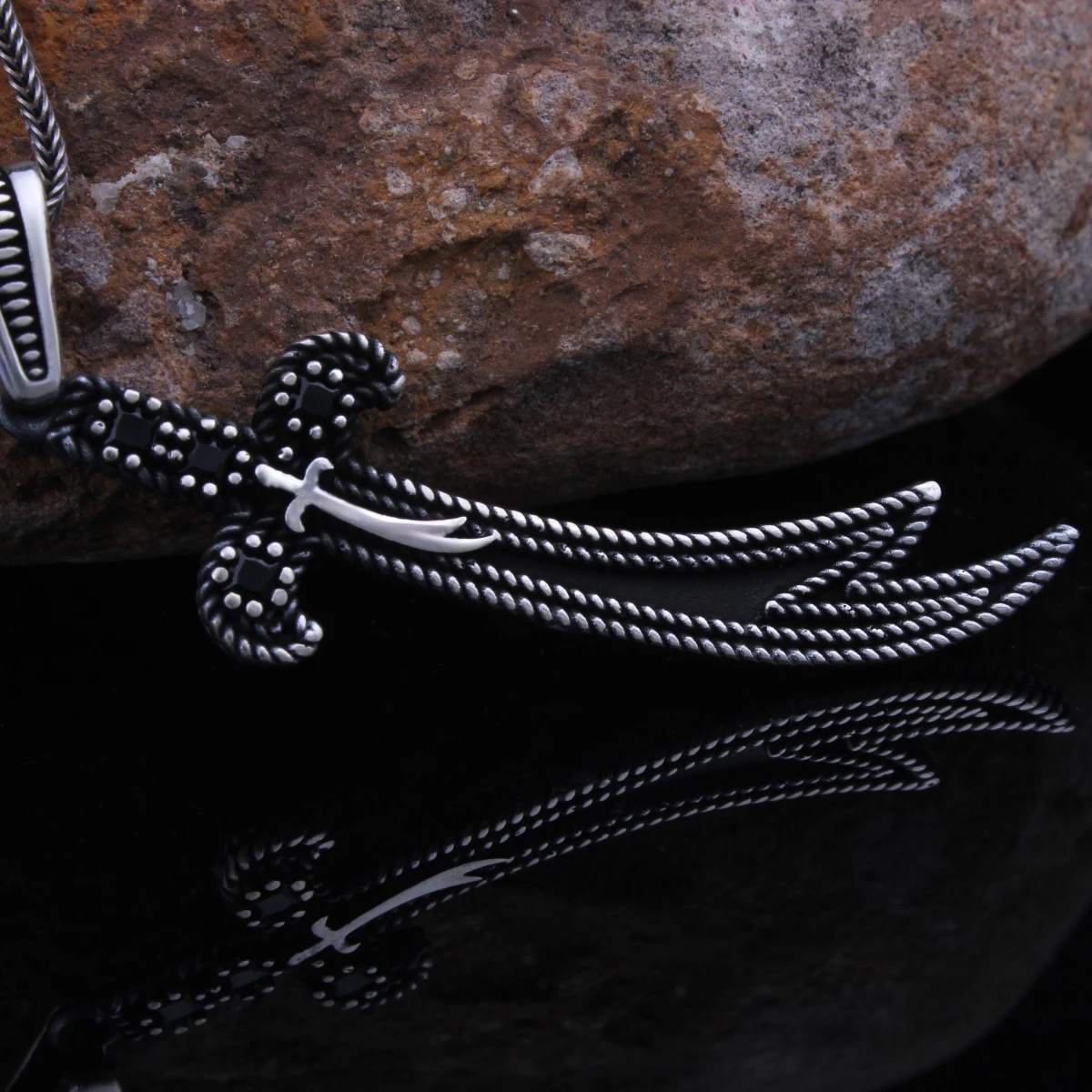 Zülfikar Tasarımlı Gümüş Erkek Kolye Ucu