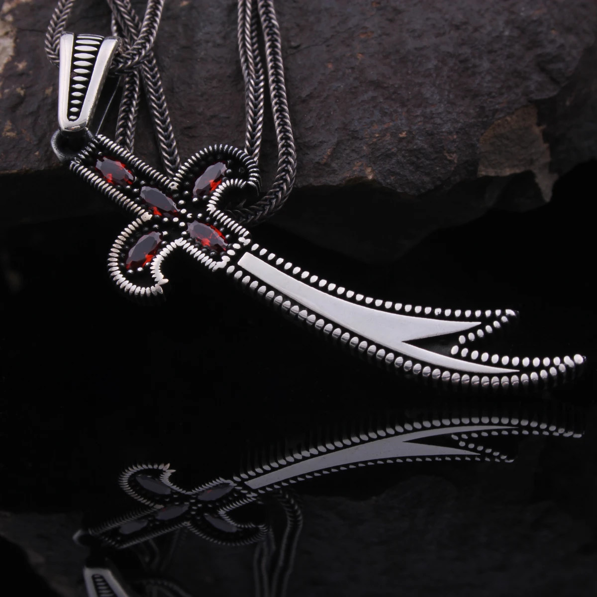 Zülfikar Tasarımlı Gümüş Erkek Kolye Ucu