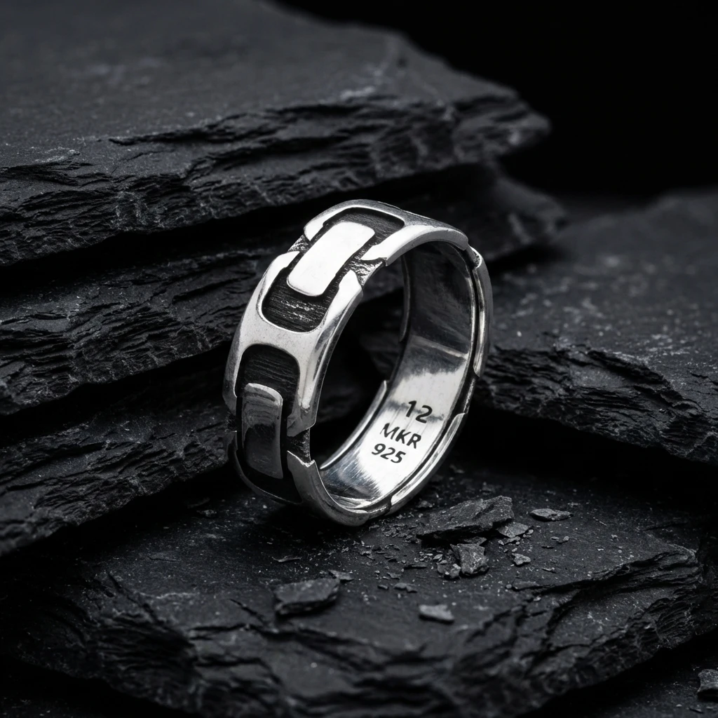 Kalın Zincir Desenli Alyans