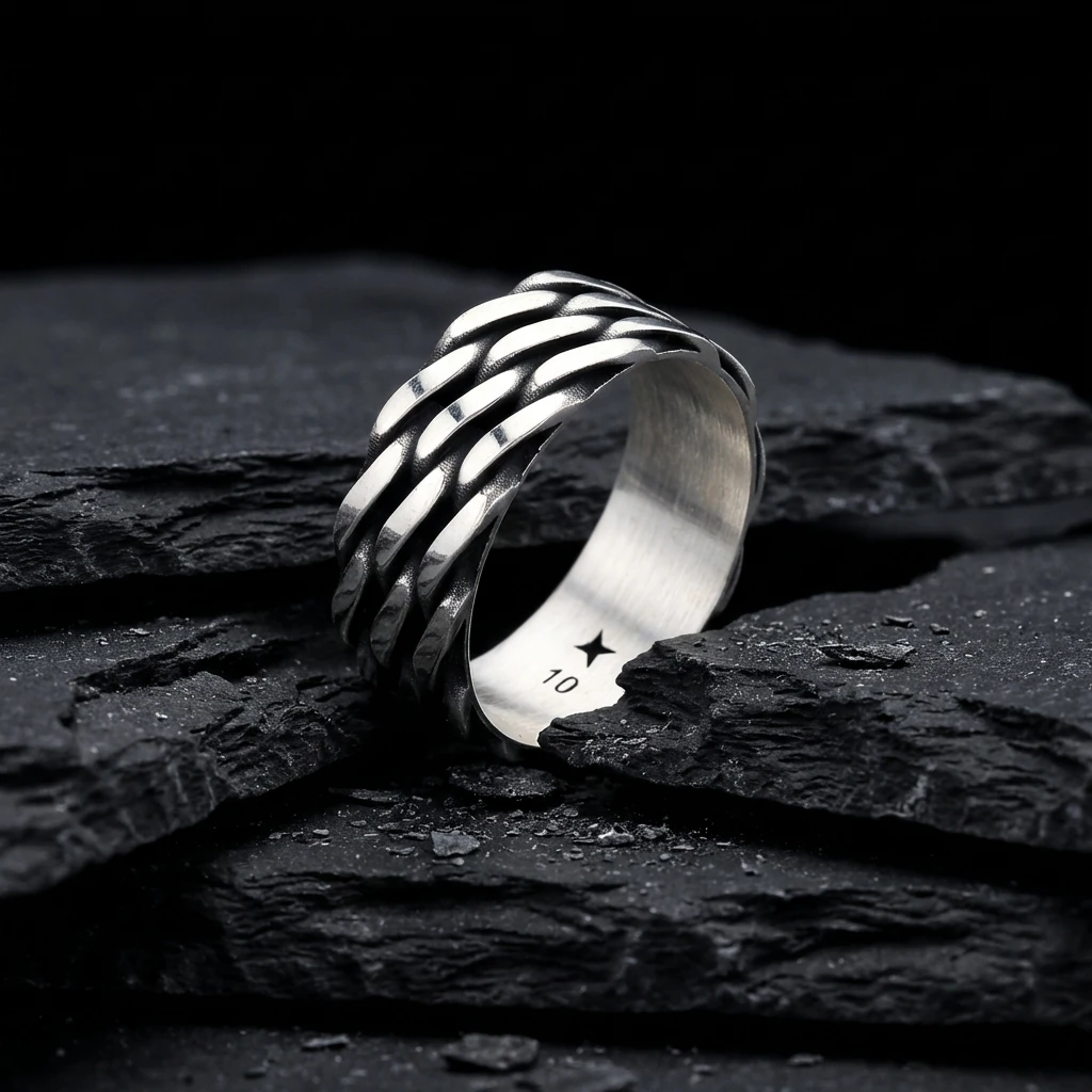 Oksit Örgü Desenli Alyans