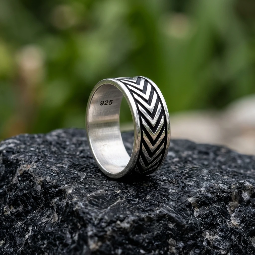 Özel Tasarım Örgü Desenli Eskitme Alyans