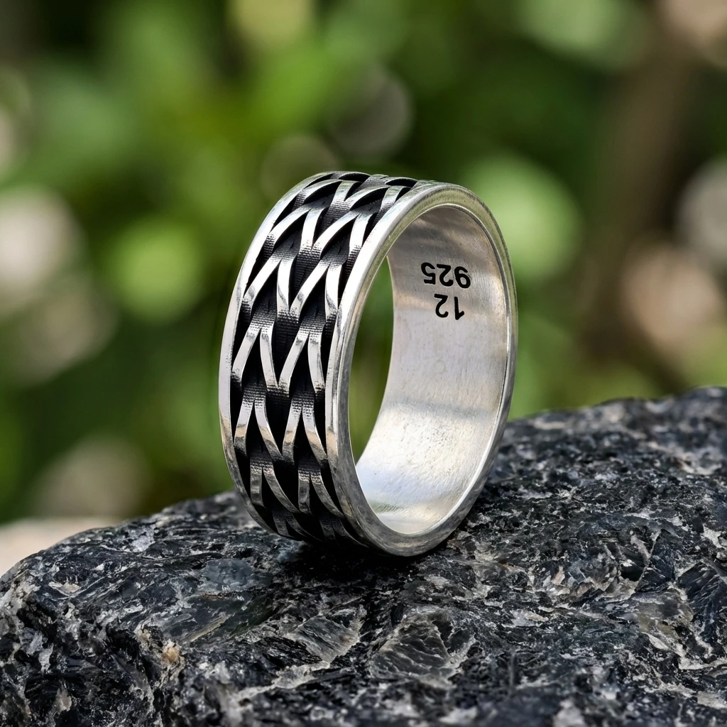 V Desenli Geometrik Alyans