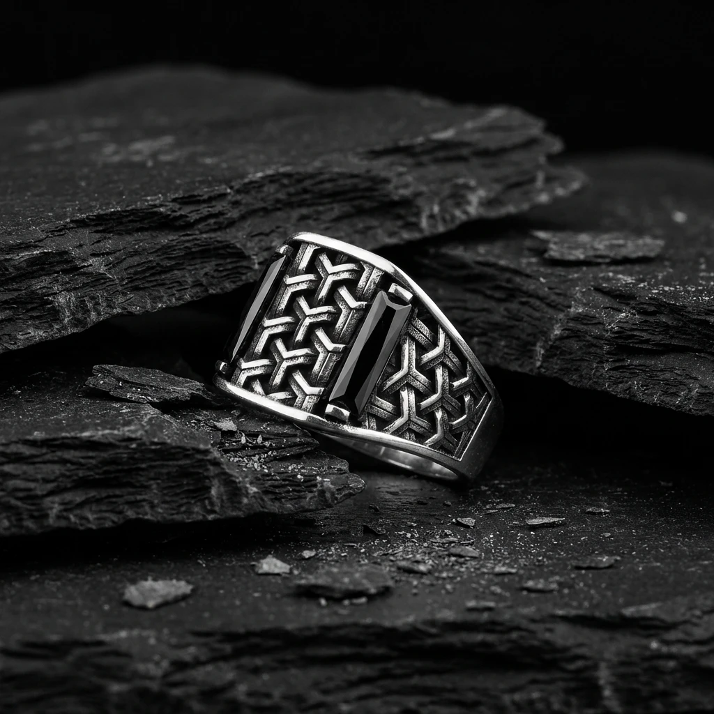 Baget Taşlı Gümüş Yüzük