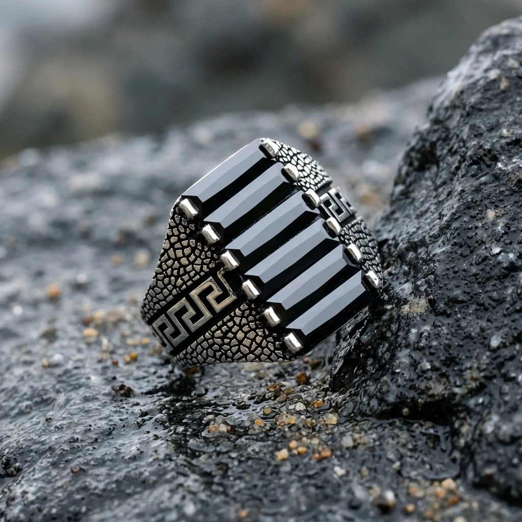 Baget Taşlı Gümüş Yüzük