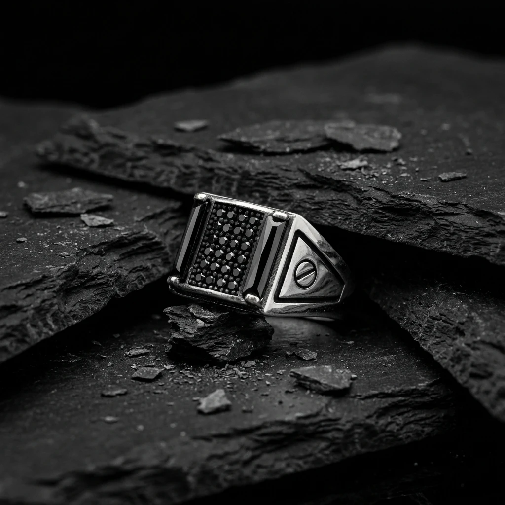 Kare Kesim Gümüş Yüzük