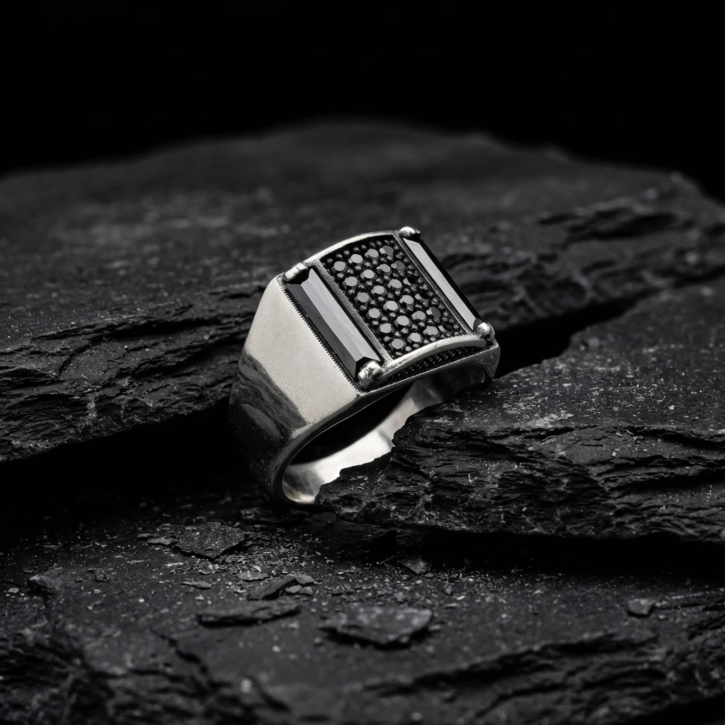 Kare Kesim Mikro Taşlı Yüzük