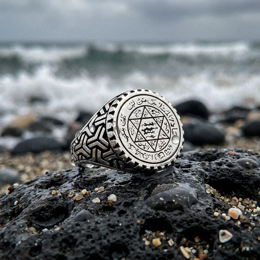 Mührü Süleyman Tasarım Gümüş Erkek Yüzüğü