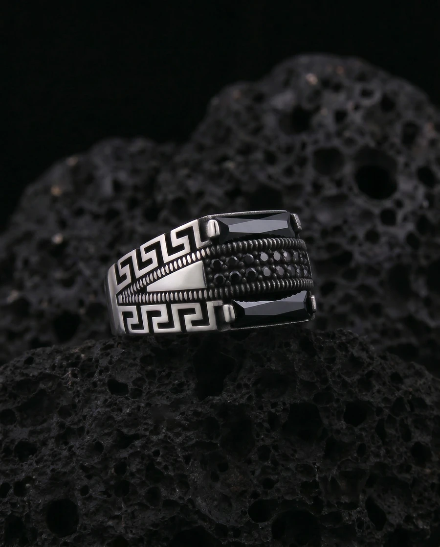 Baget Taşlı Grek Gümüş Yüzük