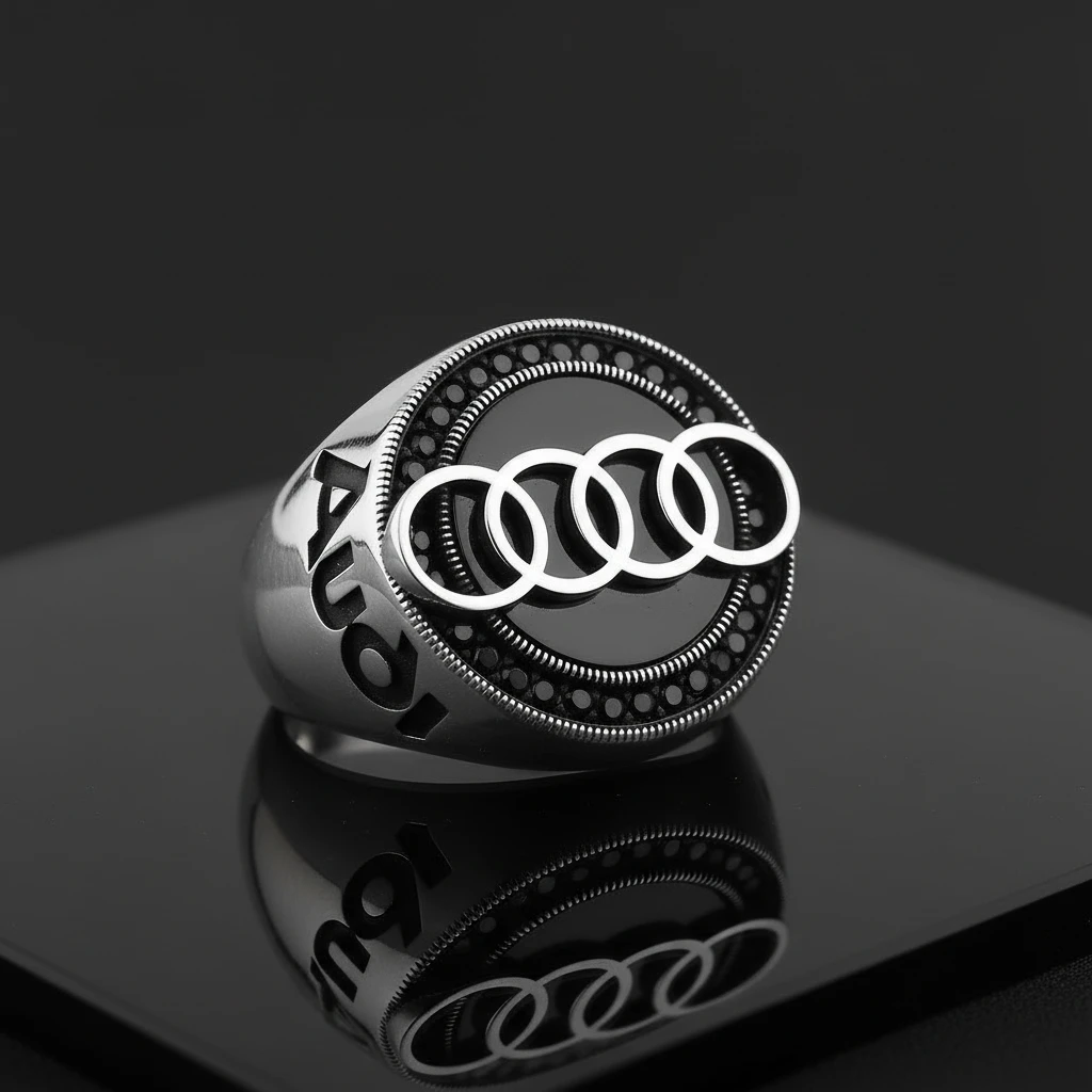 Audi İkonik Logolu Erkek Yüzüğü