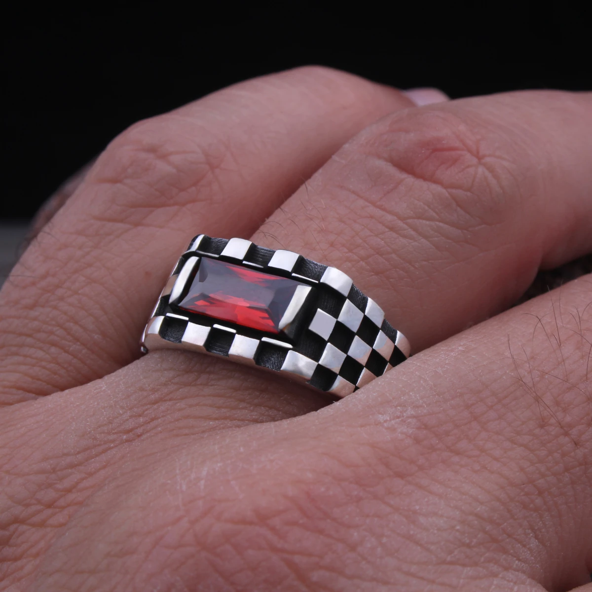 Baget Taş Özel Tasarım Gümüş Yüzük