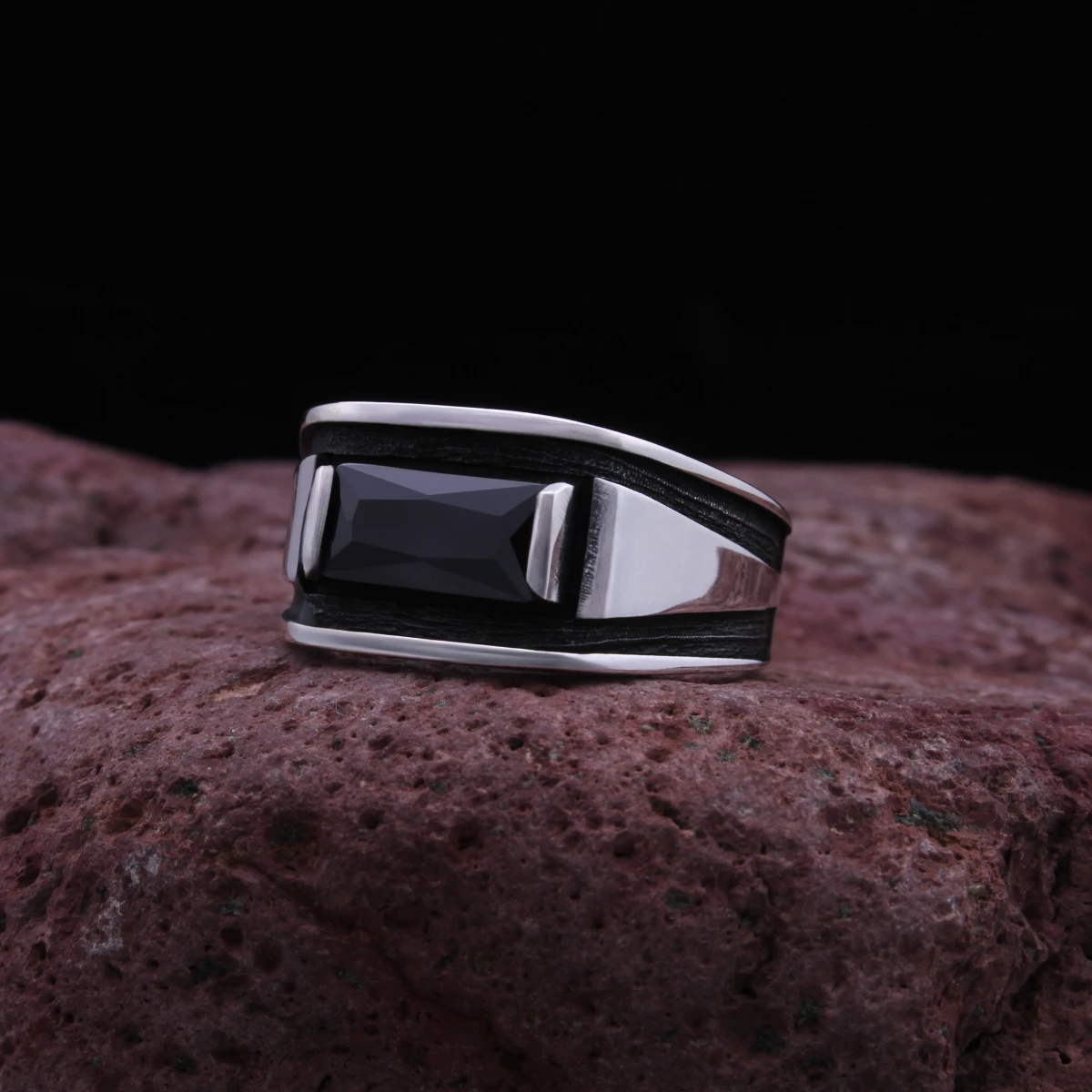 Baget Taş Sade Tasarım Gümüş Yüzük