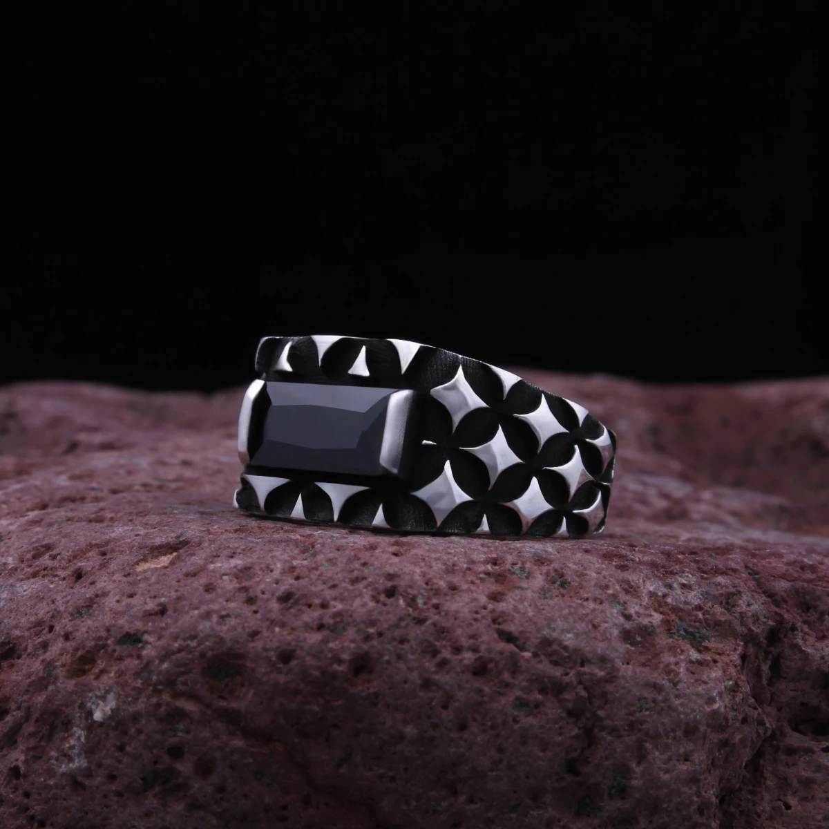 Baget Taş Yıldız Tasarım Gümüş Yüzük