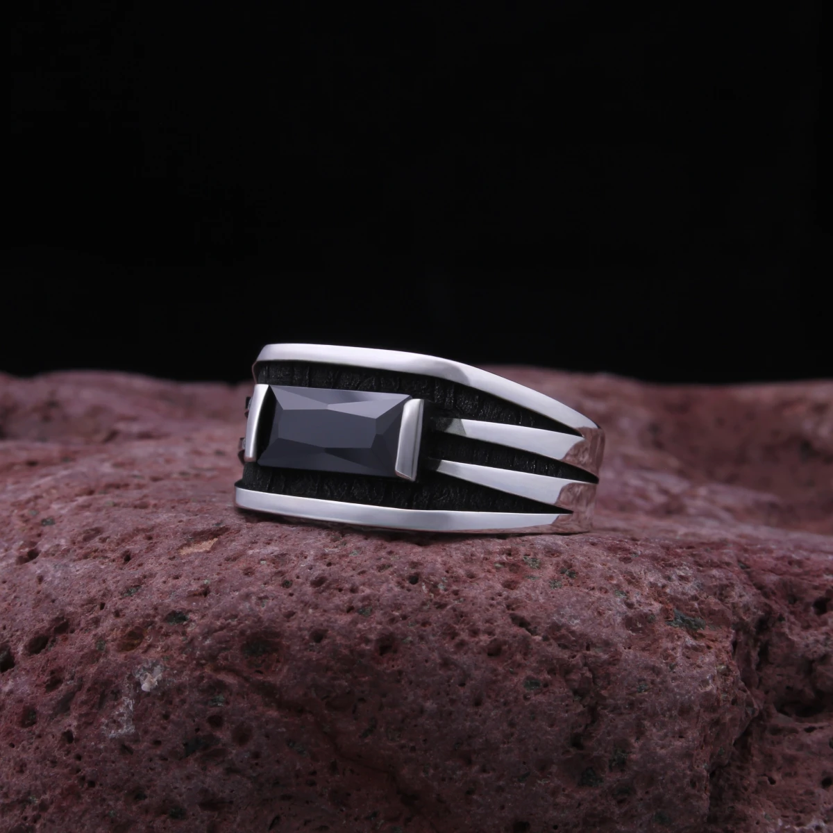 Baget Taş Sade Tasarım Gümüş Yüzük