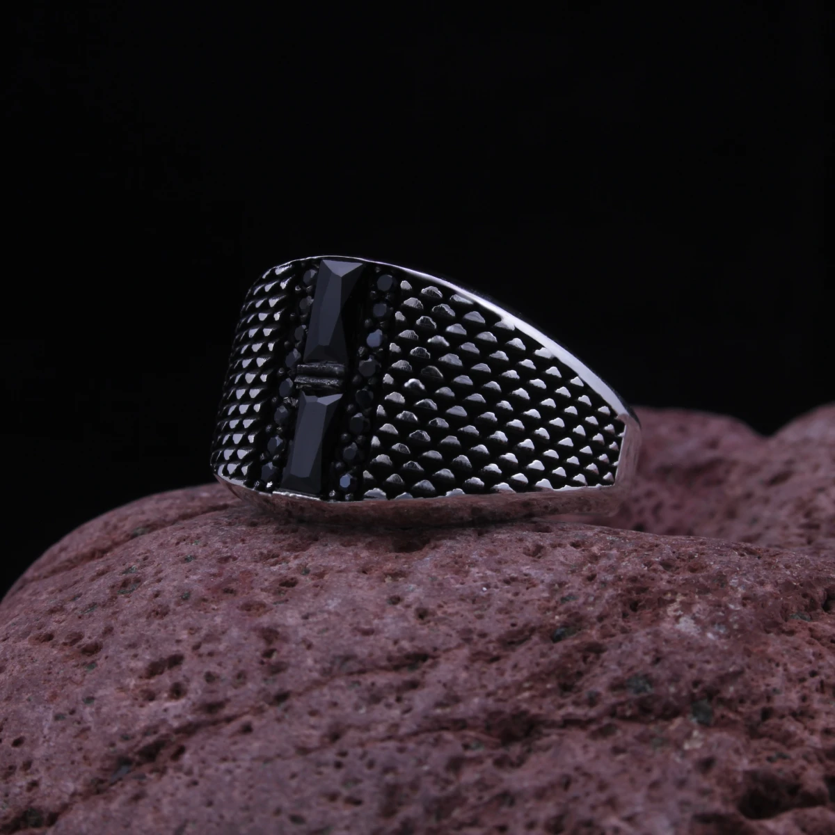 Baget Taş Özel Tasarım Gümüş Yüzük