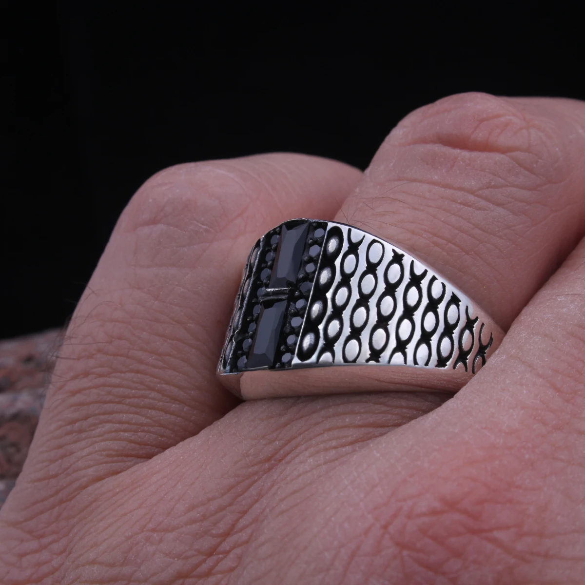 Baget Taş Özel Tasarım Gümüş Yüzük