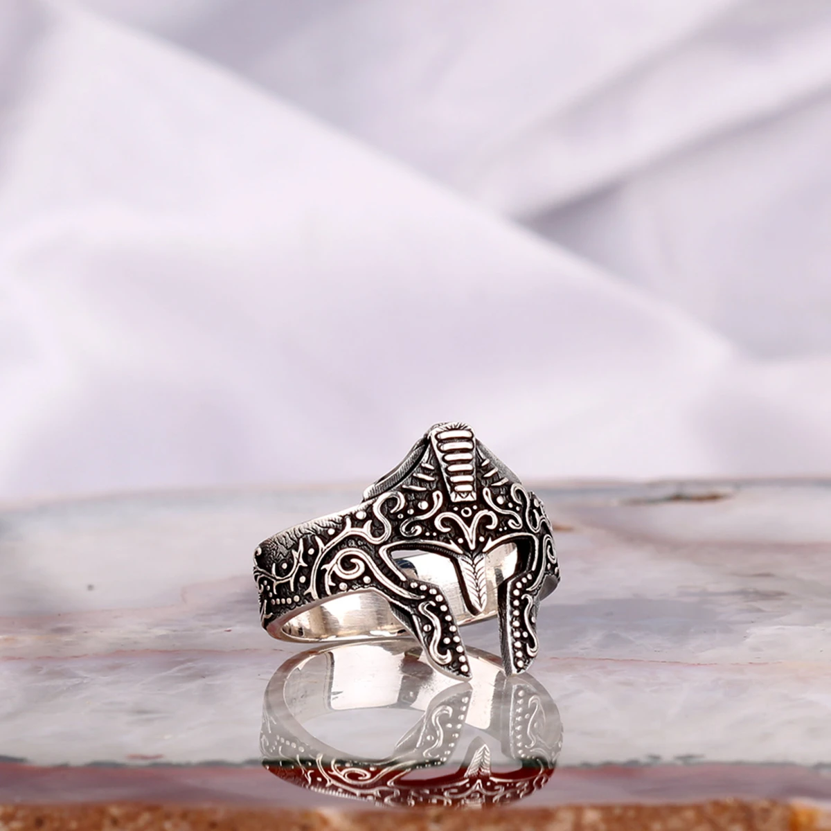 Miğfer Maske Gümüş Erkek Yüzüğü