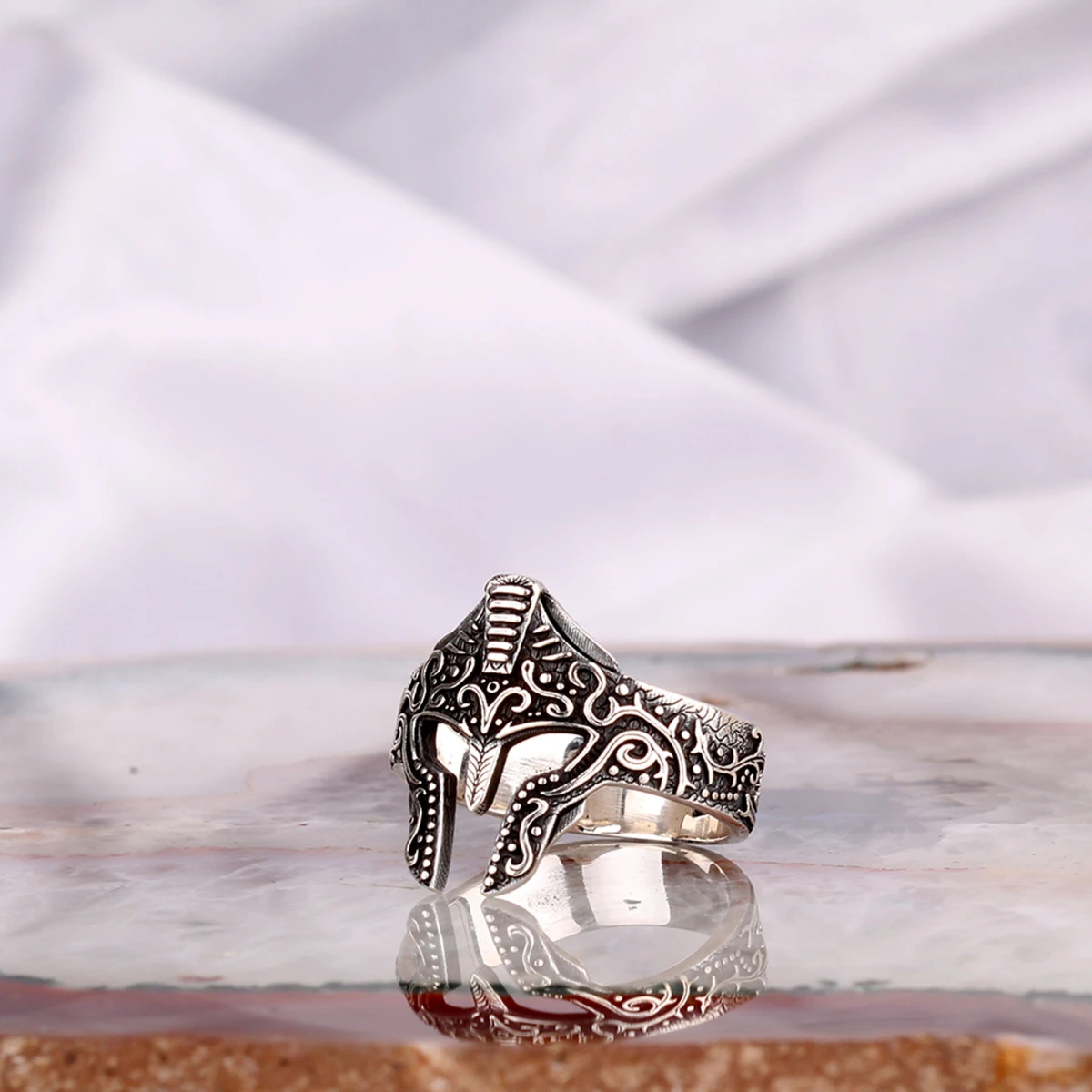 Miğfer Maske Gümüş Erkek Yüzüğü