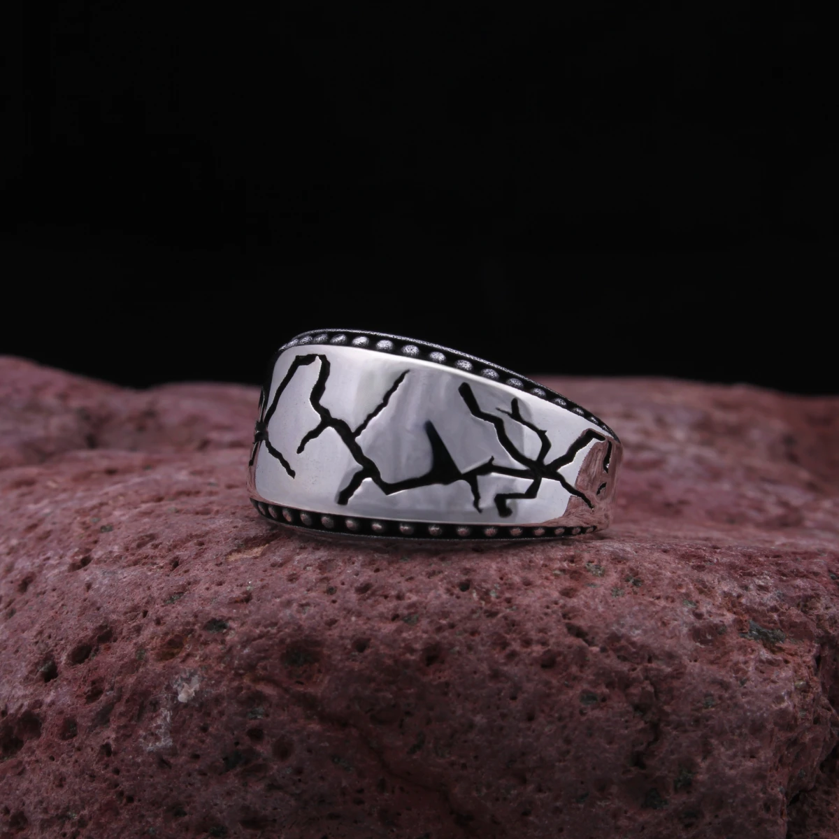 Şimşek Tasarım Gümüş Erkek Yüzüğü