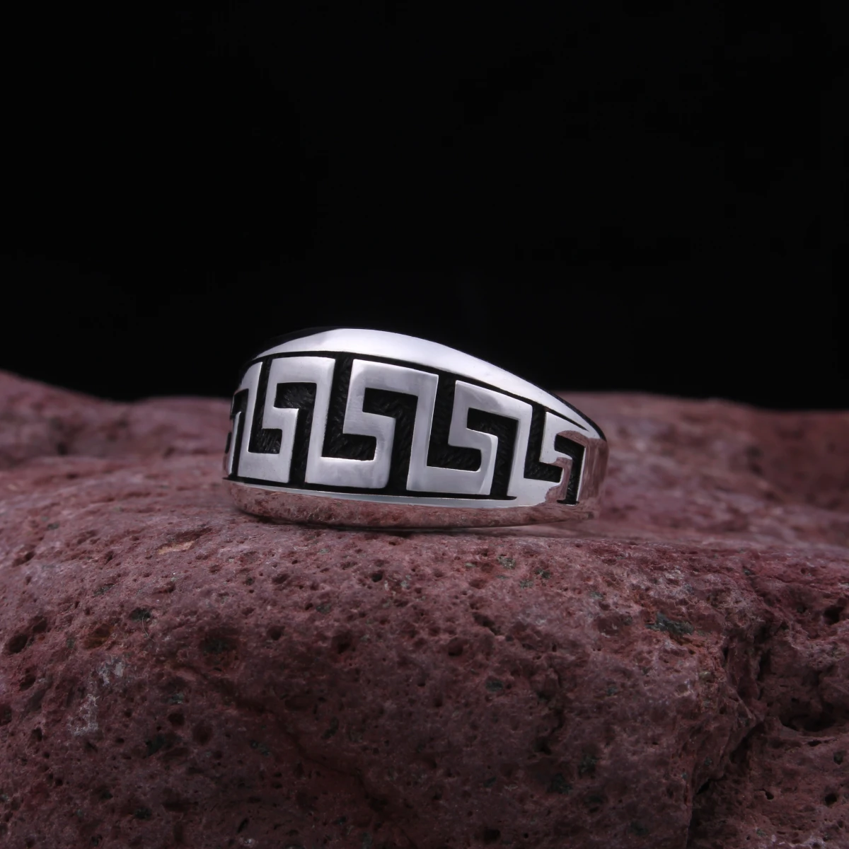 Greek Tasarım Gümüş Erkek Yüzüğü