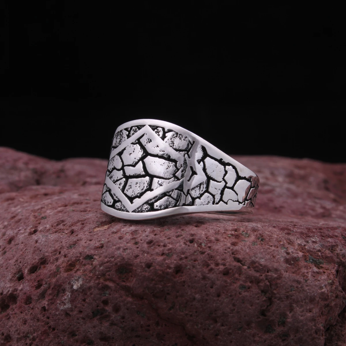 Taş Tasarım Gümüş Erkek Yüzüğü