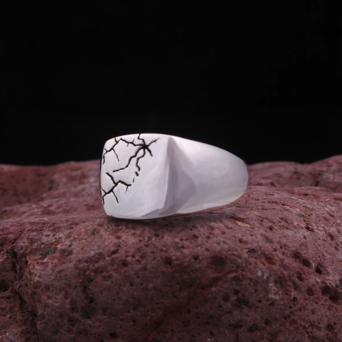 Şimşek Tasarım Gümüş Erkek Yüzüğü