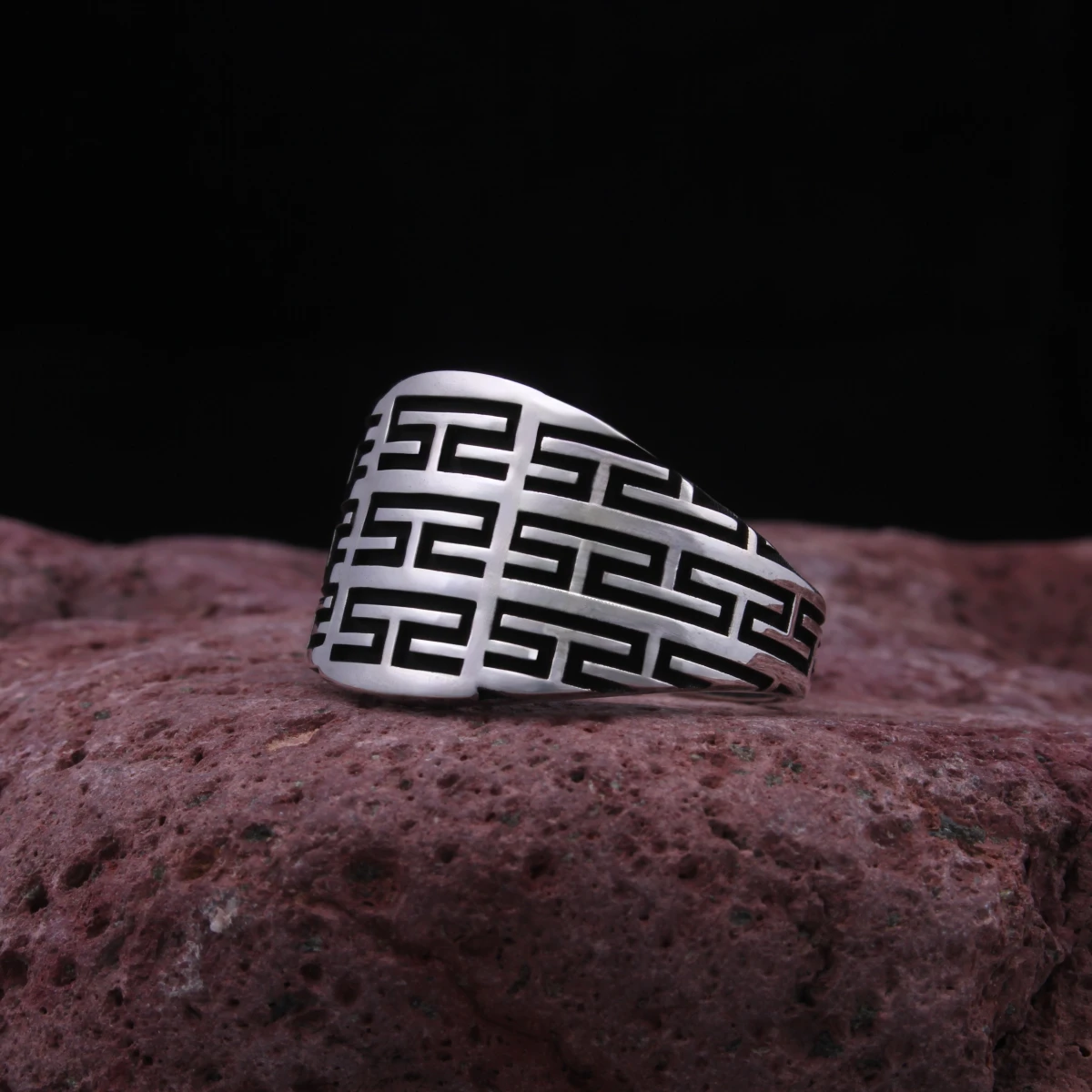 Greek Tasarım Gümüş Erkek Yüzüğü