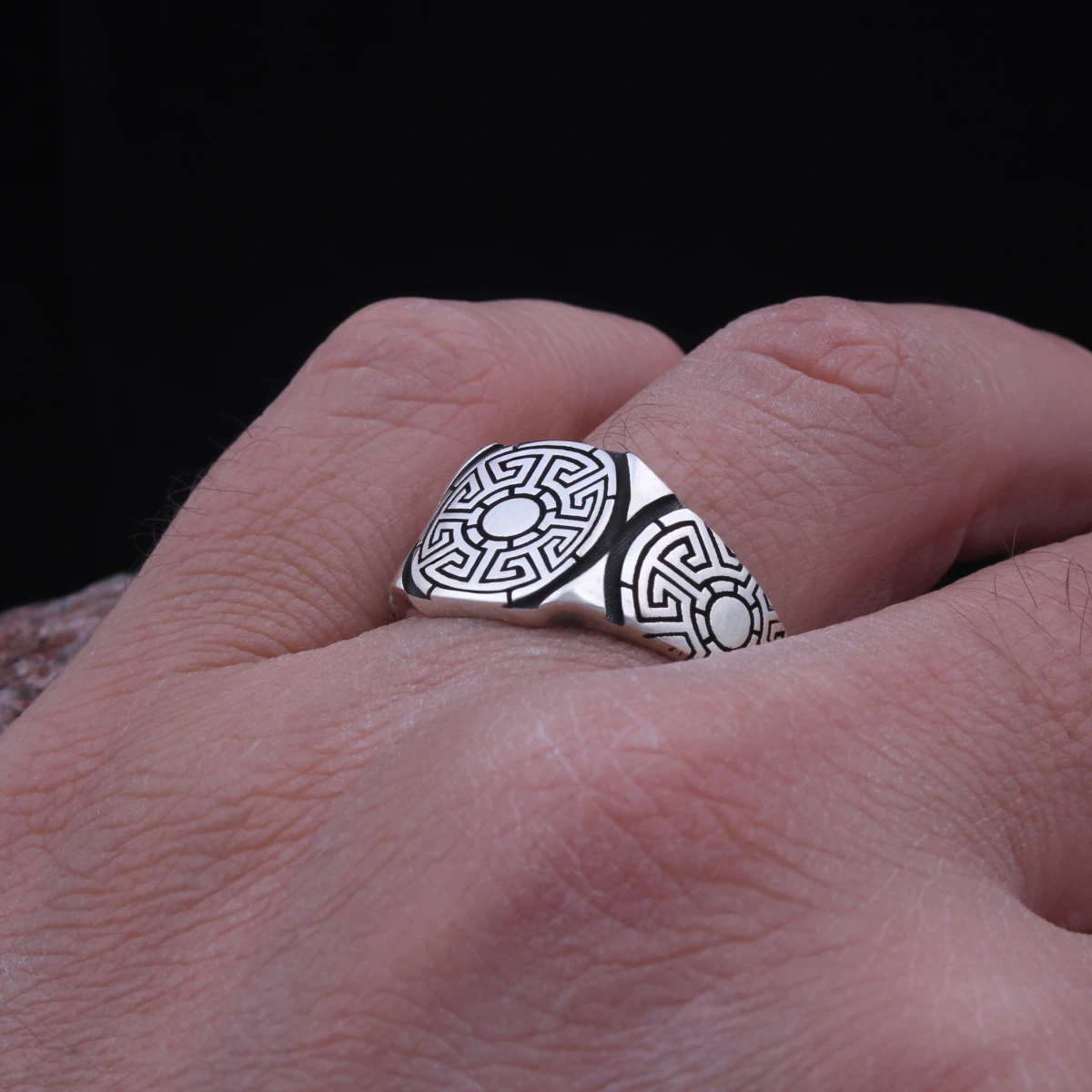 Maori Tasarım Gümüş Erkek Yüzüğü