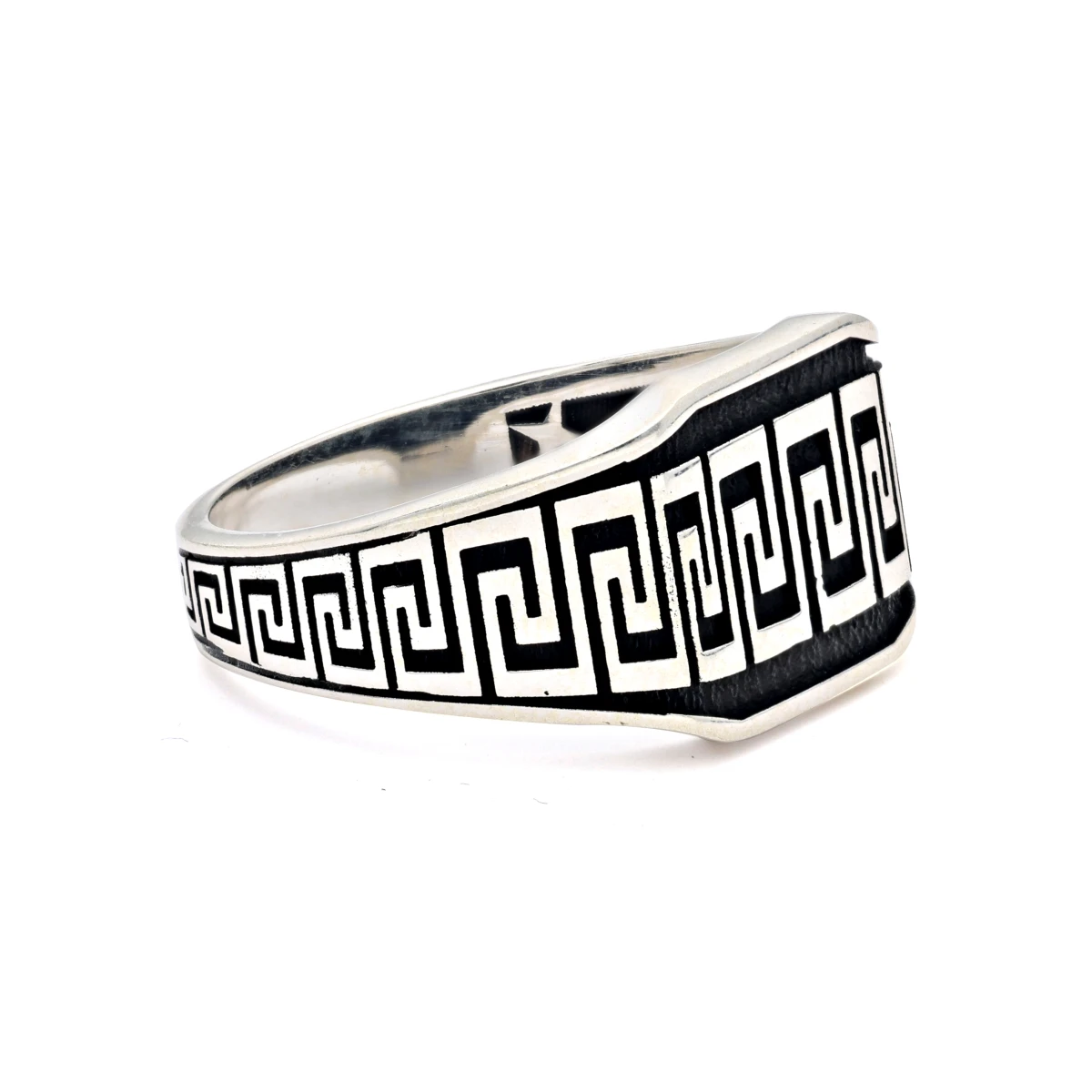 Antik Yunan Labirent Desenli Erkek Yüzüğü