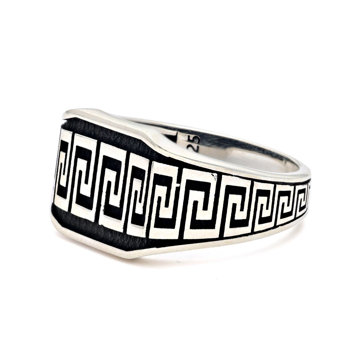 Antik Yunan Labirent Desenli Erkek Yüzüğü