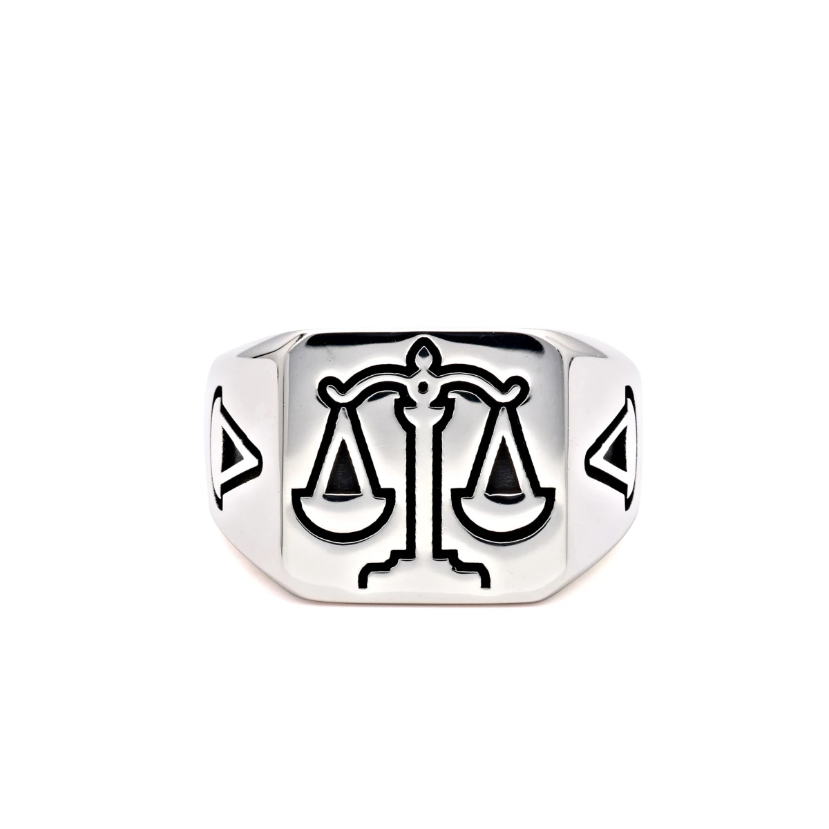 Minimalist Adalet Terazisi Motifli Erkek Yüzüğü