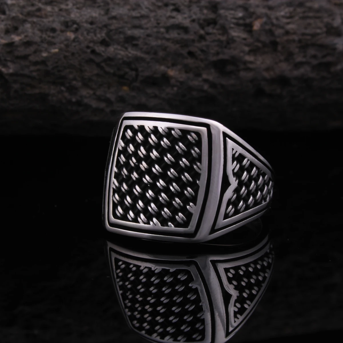 Örgü Tasarım Gümüş Erkek Yüzüğü